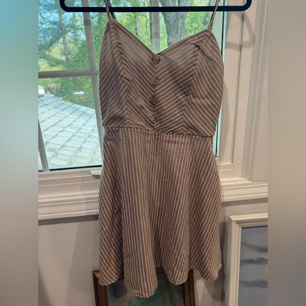 Francesca's Collections Brown Tan Strapless Sundress
